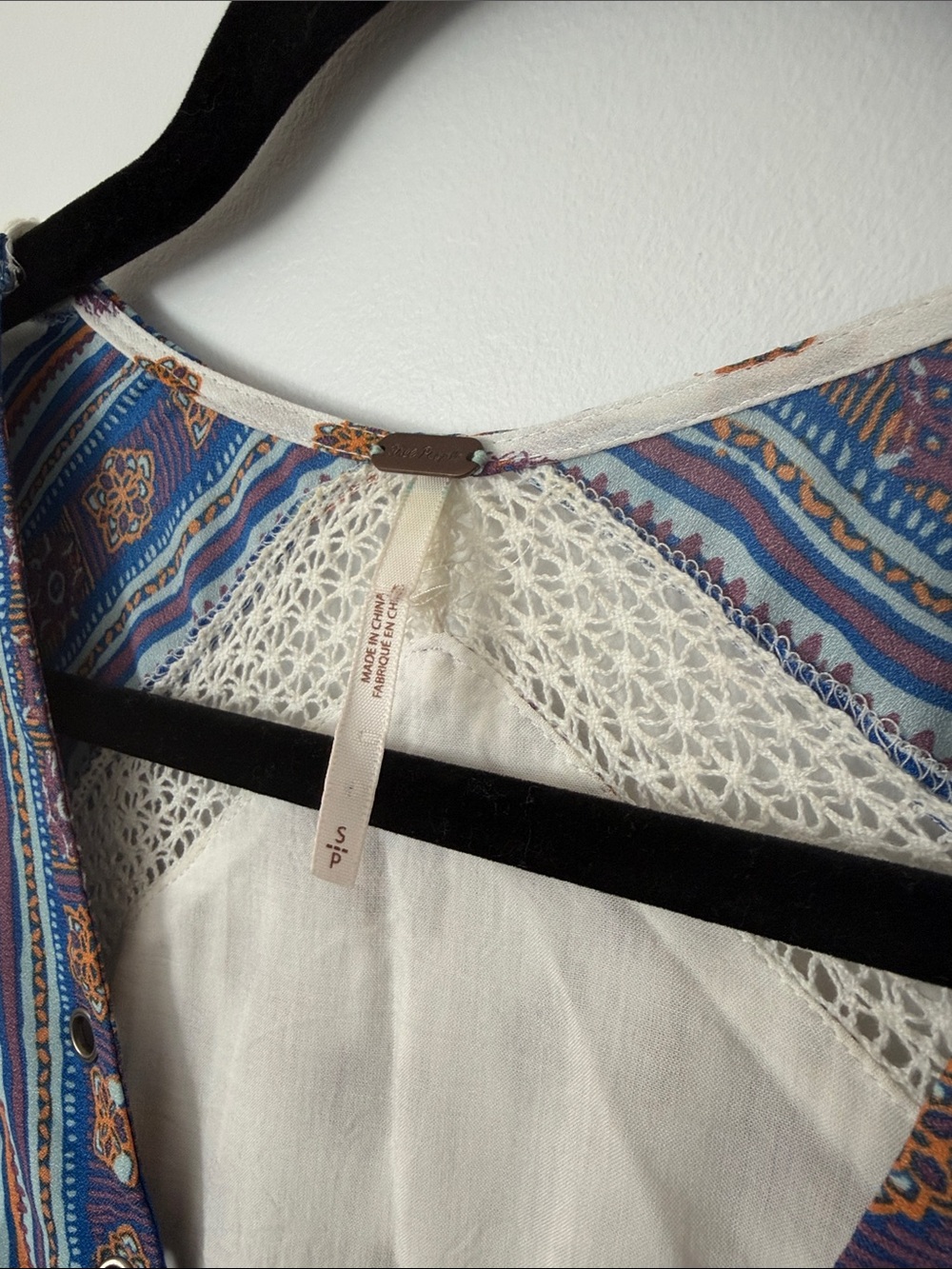 Free People Rain Shine Printed Lace-Up Swing Dress size small - Picture 3 of 8